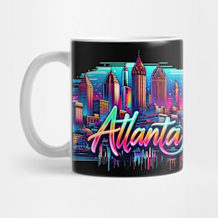 Atlanta Georgia USA Neon Graffiti Retro Airbrush 90s Mug